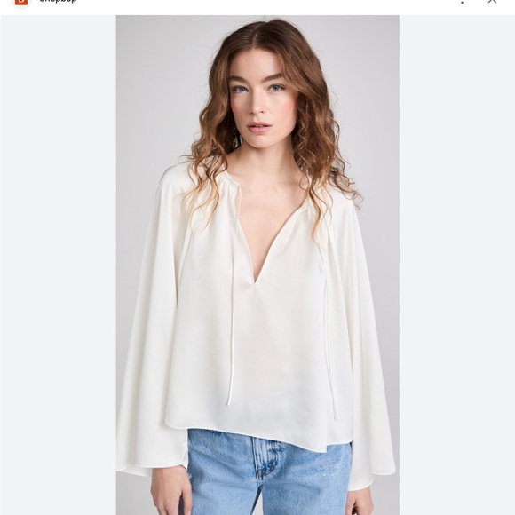 FRAME Women's Shirred Ivory  Blouse NWT Size M - Picture 12 of 13